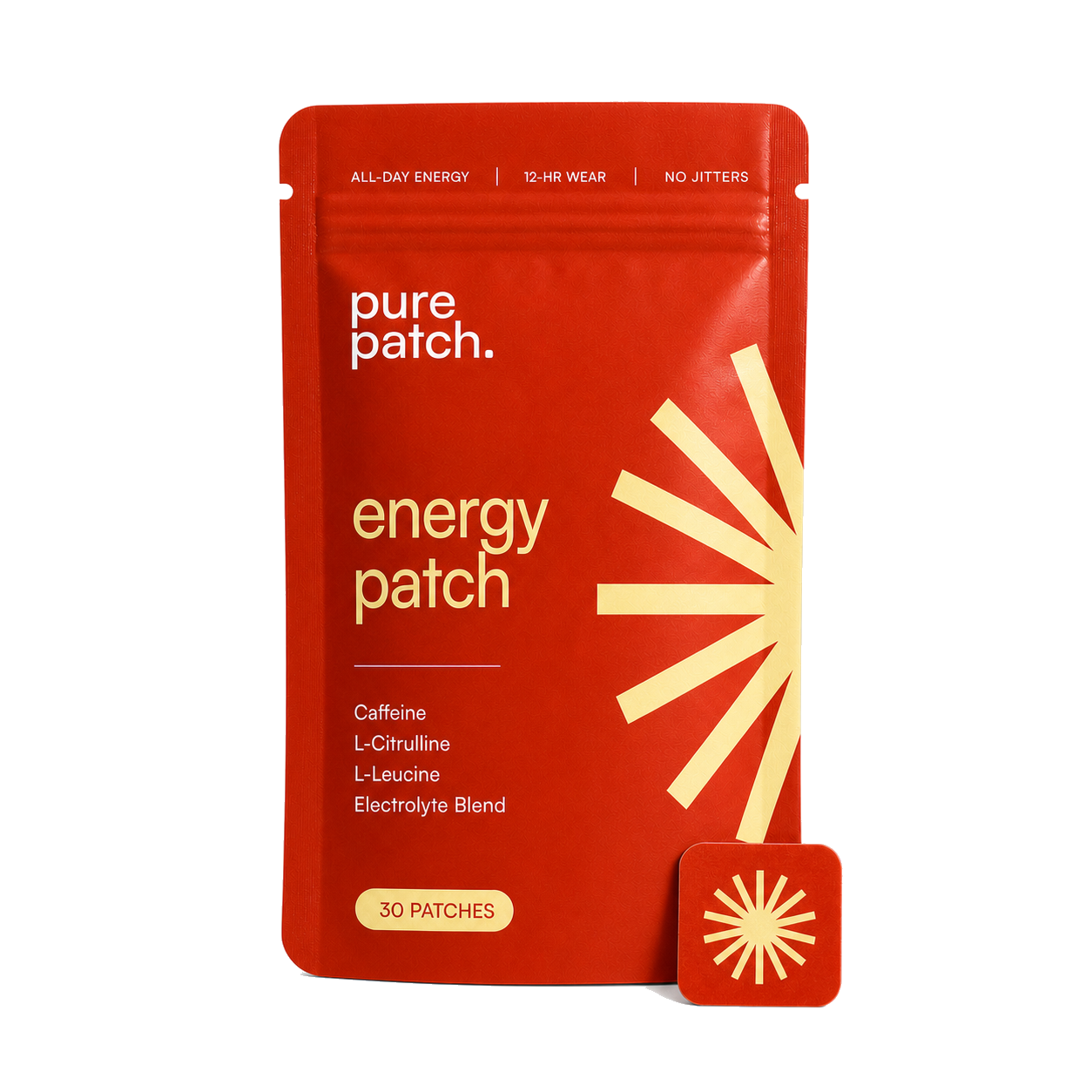 Pure Patch Energy Patch pouch with matching Energy Patch.