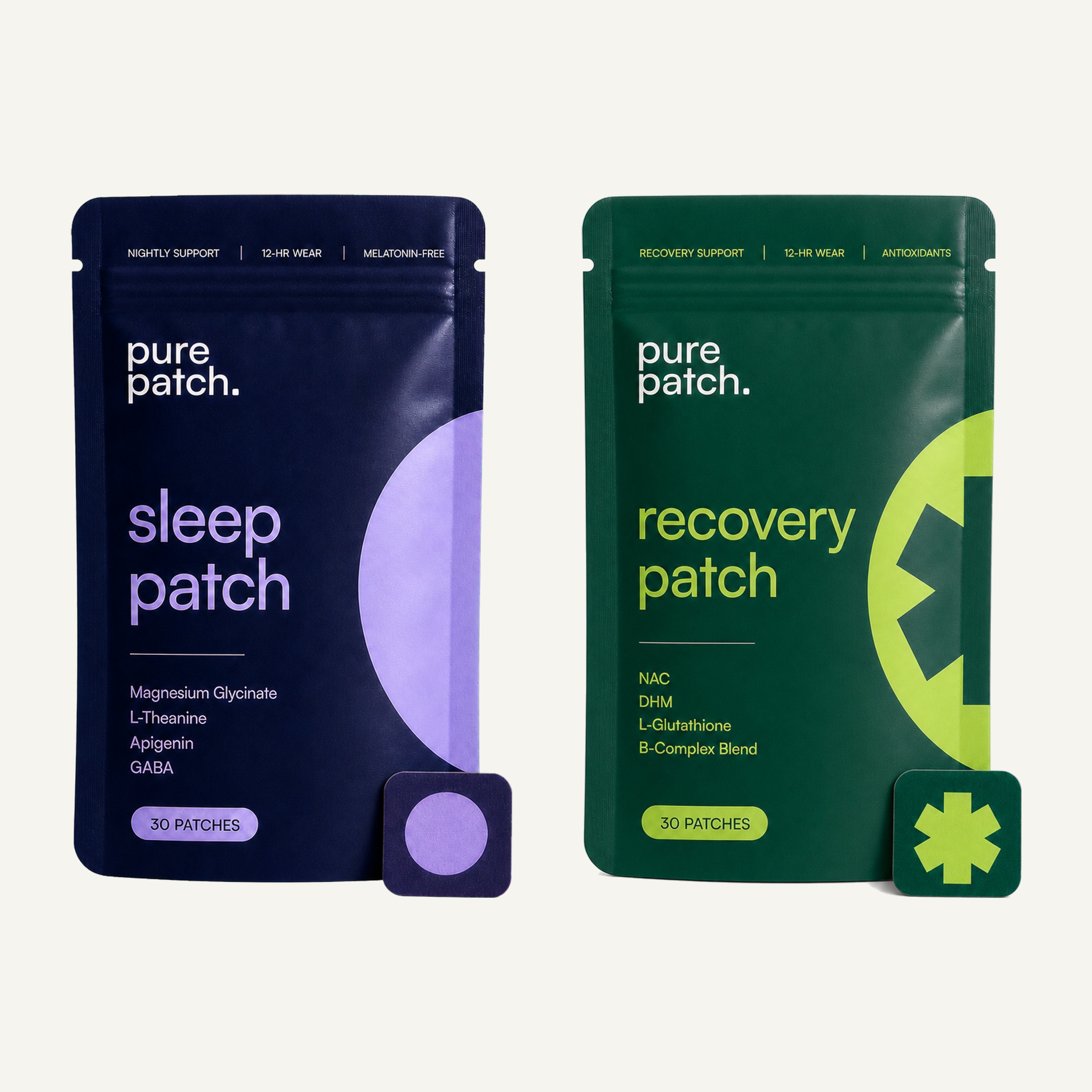 Pure Patch Sleep + Recovery Duo with Sleep Patch and Recovery Patch pouches